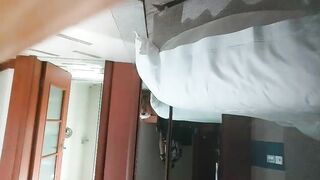 91李公子新秀老哥上门甜美妹子，洗完澡开操翘起屁股舔弄，上位骑乘大屁股上下套弄，抬腿侧入大力猛操